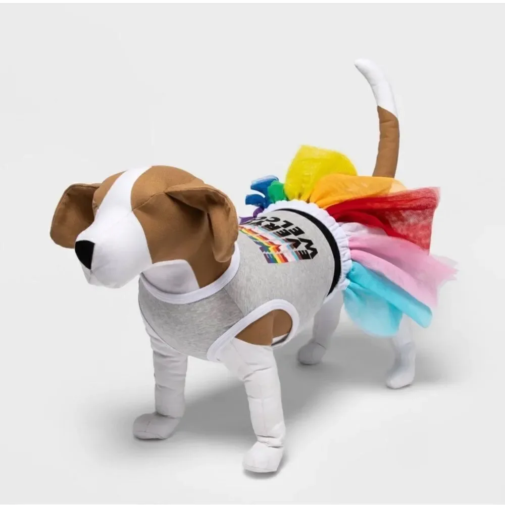 New Target Welcome Everyone Pride Dog Tutu Skirt and Cropped Tank‎ Top M Costume
